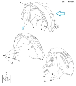 Nadkole przednie prawe  Mokka X