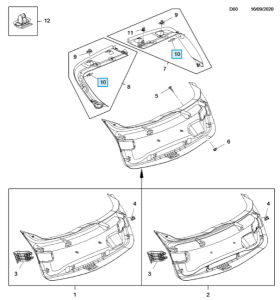 Ustalacz taśmy tylnej półki Astra K