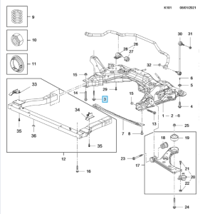 Śruba mocująca sanki Corsa E