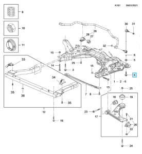 Śruba mocująca sanki Corsa E