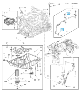 Uszczelka śruby przelotowej przewodu olejowego Astra K