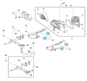 Uszczelka przewodu obejścia termostatu Insignia B