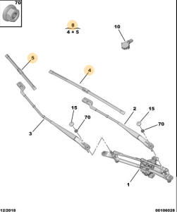 Kpl. przednich wycieraczek Peugeot 3008