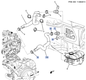 Oryginalny przewód nagrzewnicy wlotowy Chevrolet Cruze 