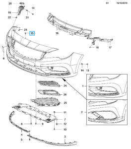 Śruba przedniego zderzaka Astra K