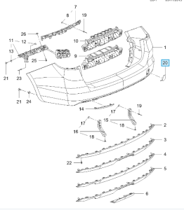 Zaślepka haka tylnego zderzaka Astra K kombi