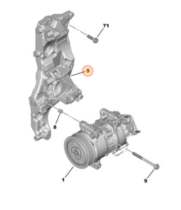 Wspornik sprężarki klimatyzacji Grandland X