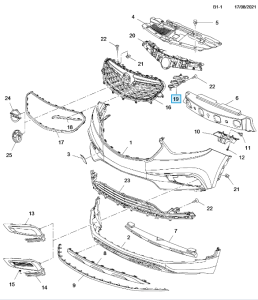 Tylne pokrycie przedniego grilla Mokka X