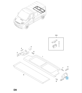 Wspornik tylnej półki Vivaro B