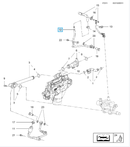 przewód powrotny wody astra 1,6 turbo 