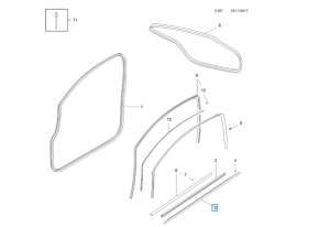 uszczelka zgarniająca prawa drzwi corsa d, e 