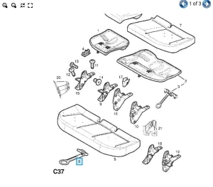 uchwyt rączka kanapy tył astra h