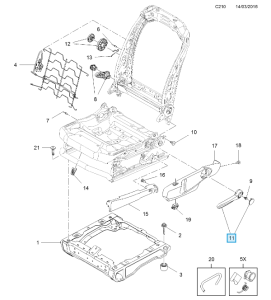 Rączka regulacji fotela Vivaro B 