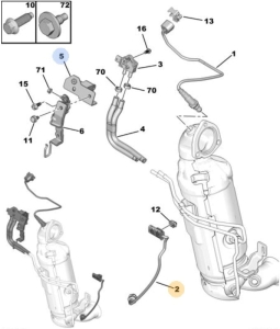 oryginalna sonda lambda pozycja 2 peugeot
