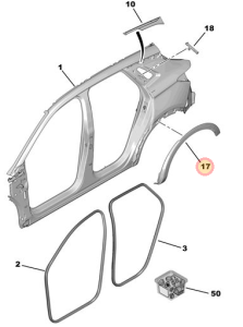 oryginalna listwa błotnika tył Opel Grandland 