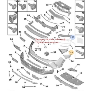 kierownica powietrza zderzaka przód Opel Mokka B