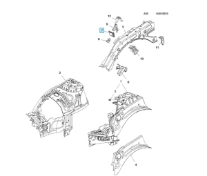 Wspornik przedniej szyny Astra K  prawy