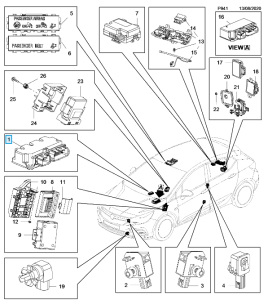 Sterownik poduszek powietrznych Astra K