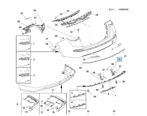 wspornik dolny zderzaka tył astra j kombi prawy