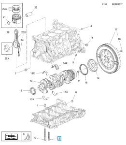 Śruba dolnej skrzyni korbowej Astra K 