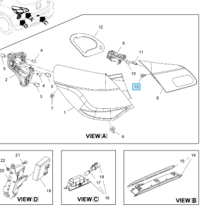 Śruba mocująca tylną lampę klapy Astra J