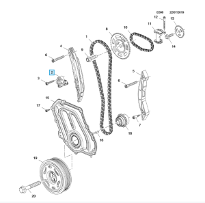 śruba napinacz łańcucha rozrządu opel F20DVH