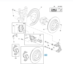 oryginalny zestaw hamulcowy tył opel insignia b (288mm tarcze)