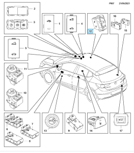 Przełącznik on/off blokady drzwi Astra K 