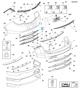 Wkładka tylnego zderzaka Insignia A