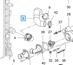 Przewód chłodnicy wylotowy Mokka 1.7