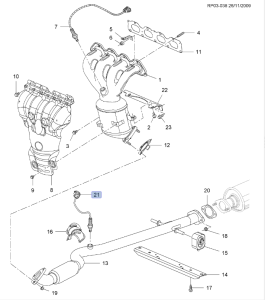 Sonda lambda poz.2 cruze 
