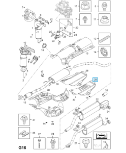 Osłona termiczna tylnego tłumika Corsa D