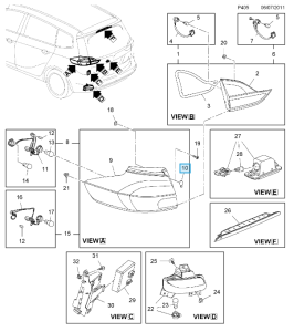 Pokrycie śruby montażowej lampy tył Zafira C
