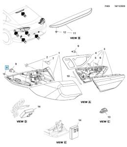 Ustalacz tylnej lampy Insignia B