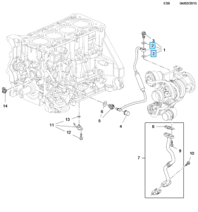 Uszczelnienie przewodu olejowego turbiny Astra K 1.4