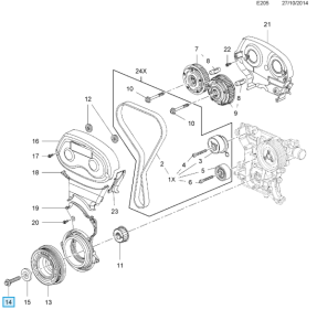Śruba koła pasowego Astra J 