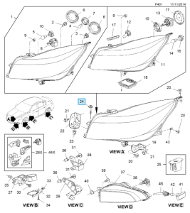 Śruba mocująca reflektora 
