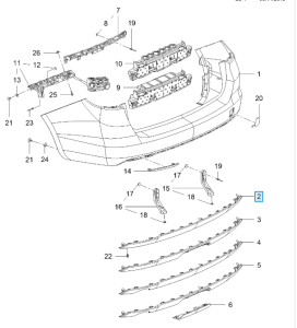 Dyfuzor tylnego zderzaka Astra K kombi 