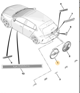 Czarny emblemat tylnej klapy Astra L