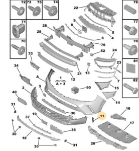 kratka zderzaka opel mokka II lewa
