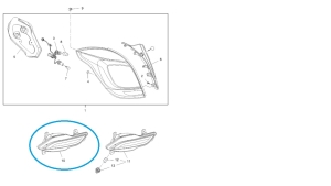 Odblask zderzaka tył Opel Mokka x prawa