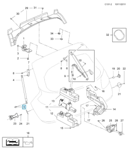 Mocowanie podnośnika klapy tylnej Insignia A
