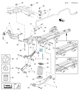 śruba regulacji zbieżności tył Opel Insignia 