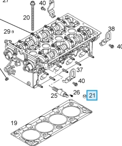Zestaw 5x tulei ustalających głowicę Astra H 1.8