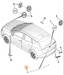 Emblemat Grandland chrom