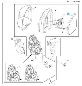 szkło lusterka opel mokka do 2020r.326