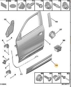 Listwa ochronna drzwi przednich Mokka 2021-