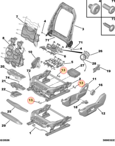 Element prowadnicy fotela Astra L