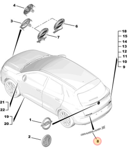 Emblemat Grandland X klapy tył