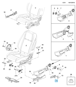 Rączka regulacji wysokości  fotela Mokka X